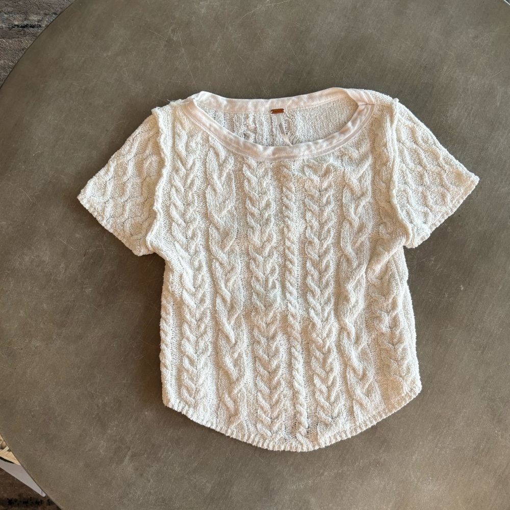 White Crochet Free People Top - Size S